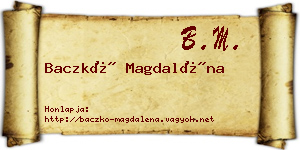 Baczkó Magdaléna névjegykártya